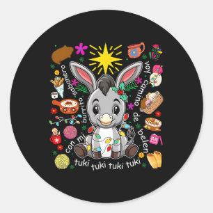 Mi Burrito Sabynero Mexican Tuki Tuki Donkey Latin Classic Round Sticker