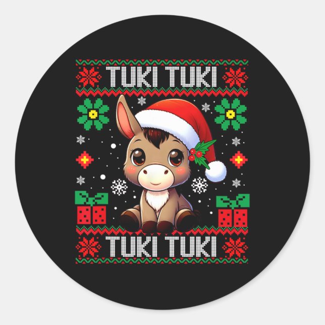 Mi Burrito Sanero Mexican, Donkey Latino Ugly Chri Classic Round Sticker (Front)