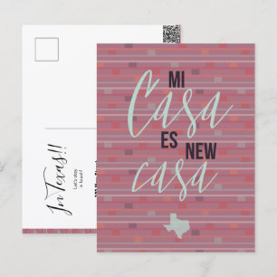 Mi Casa Es New Casa - Texas Moving Announcement Postcard