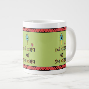 Mi casa es su casa birdhouse large coffee mug