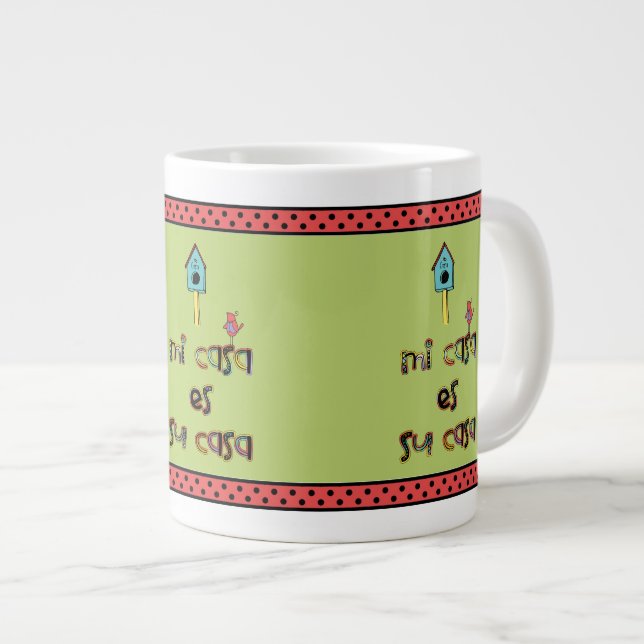 Mi casa es su casa birdhouse large coffee mug (Front Right)