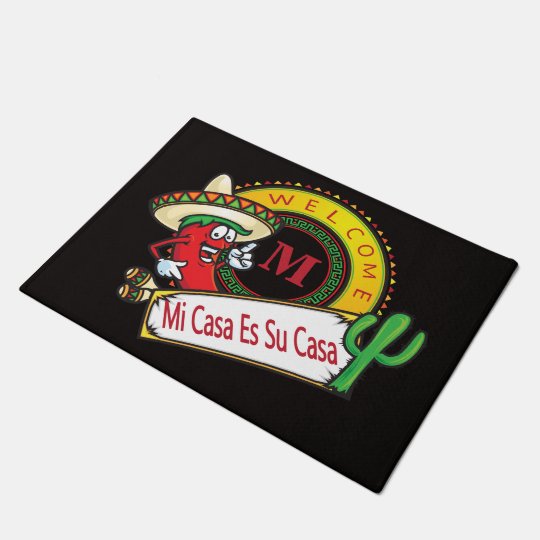 Mi Casa Es Su Casa Red Pepper Doormat Zazzle Co Uk
