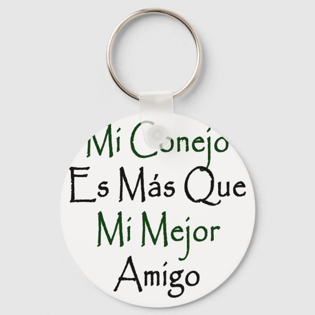Mi Conejo Es Mas Que Mi Mejor Amigo Key Ring (Front)