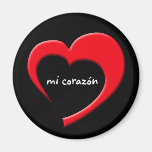 Mi Corazón II Magnet (red on black)