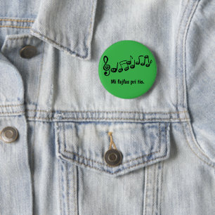 Mi fajfas pri tio. 6 cm round badge