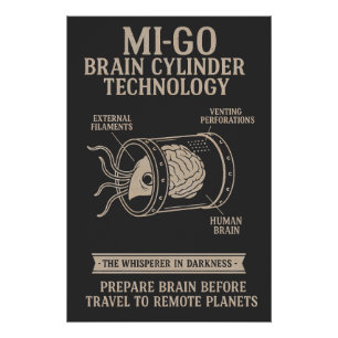 Mi-Go Disguise Apparatus – Technical Blueprint Poster