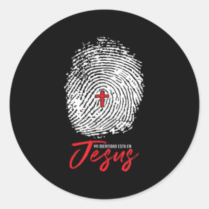 Mi Identidad En Jesus Faith Inspirational Tees  Classic Round Sticker