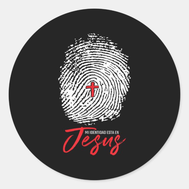 Mi Identidad En Jesus Faith Inspirational Tees  Classic Round Sticker (Front)