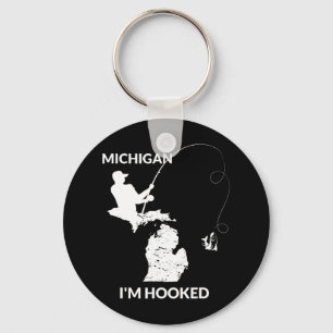 Mi Michigan Fishing Jersey Gift For Fishermen And Key Ring