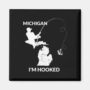 Mi Michigan Fishing Jersey Gift For Fishermen And  Magnet