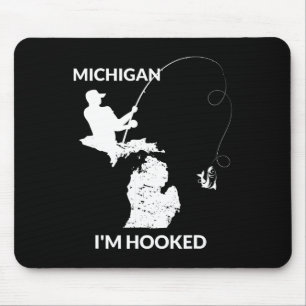 Mi Michigan Fishing Jersey Gift For Fishermen And Mouse Mat
