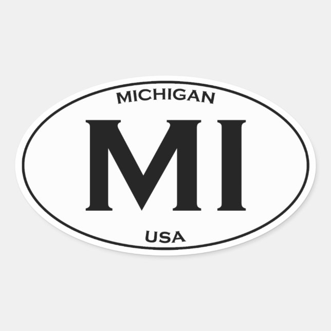MI - Michigan USA Oval Sticker (Front)