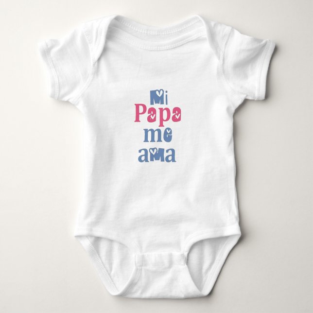 Mi Papa Me Ama Baby Bodysuit (Front)