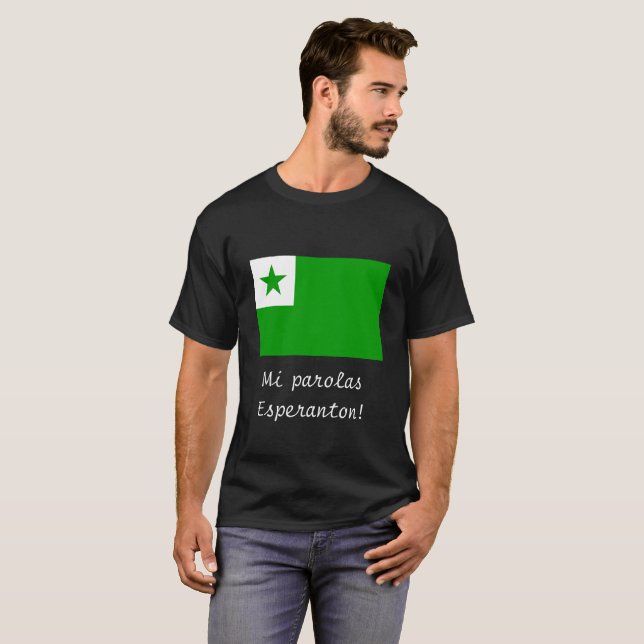 Mi parolas Esperanton Esperanto flag t-shirt (Front Full)