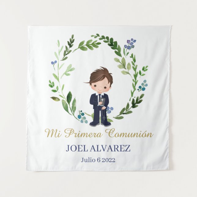 Mi primera Comunión BackDrop  Tapestry (Front)