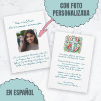 Mi Primera Comunión con foto Cruz y Flores