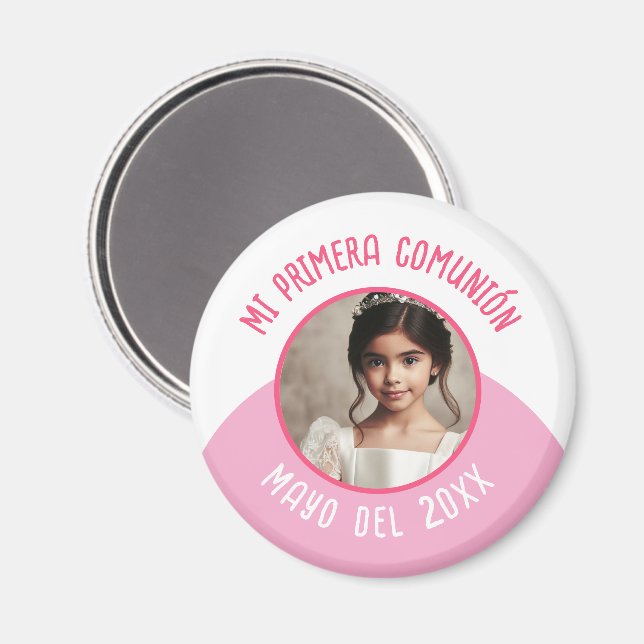 Mi primera comunión con foto recuerdo magnet (Front/Back)