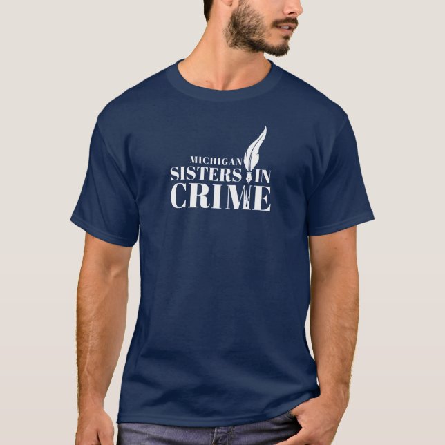 MI Sisters in Crime Men's Dark Tshirt (Front)