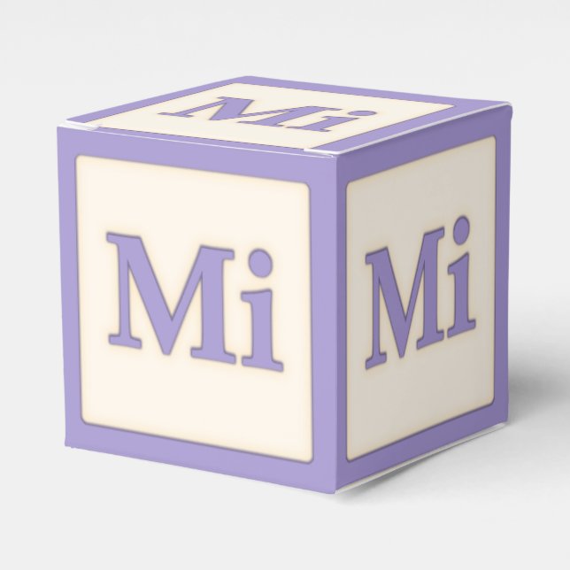 "Mi" Solfeggio Musical Baby Blocks Purple Favour Box (Front Side)