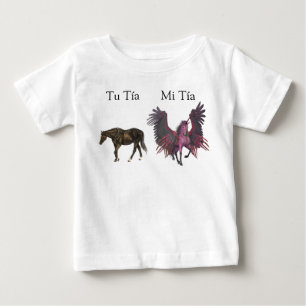Mi Tu My Your Aunt Tia Spanish Unicorn Horse Baby T-Shirt