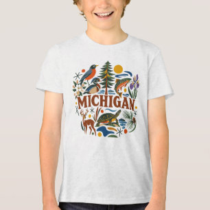 MI Wildlife Symbols Tri-Blend Shirt