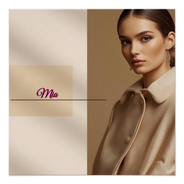 Mia Aesthetic Minimal Name Poster (Front)