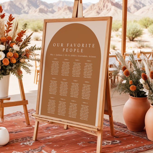 MIA Arched Boho Terracotta Wedding Seating Chart (Creator Uploaded)