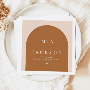 MIA Arched Boho Terracotta Wedding Welcome Napkin