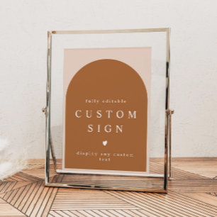 MIA Arched Burnt Orange Modern Custom Text Sign