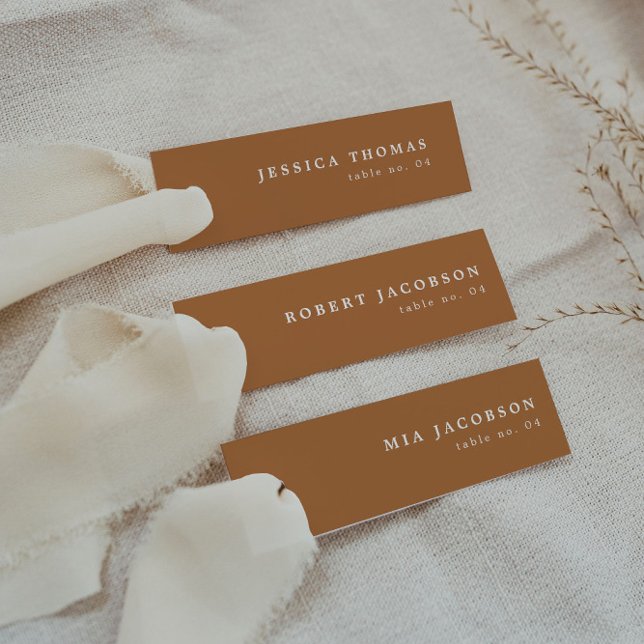 MIA Boho Burnt Orange Slender Place Card Name Card (Creator Uploaded)