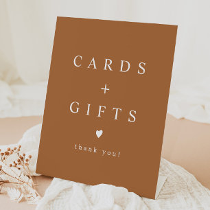 MIA Boho Terracotta Burnt Orange Cards and Gifts Pedestal Sign