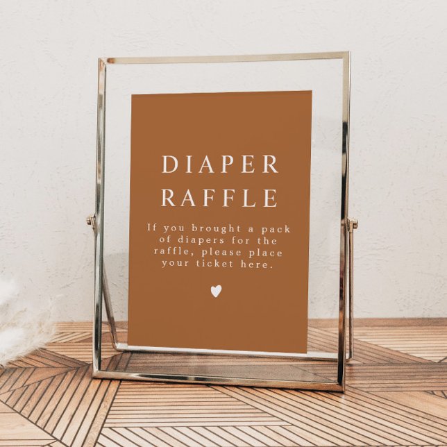 MIA Boho Terracotta Burnt Orange Diaper Raffle Poster (Creator Uploaded)