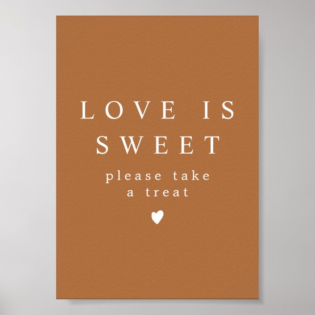 MIA Boho Terracotta Love is Sweet Take a Treat Poster (Front)