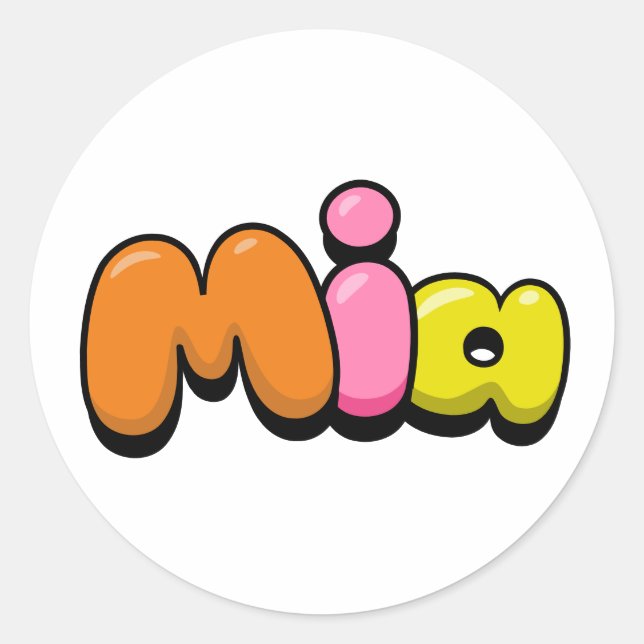 Mia Classic Round Sticker (Front)