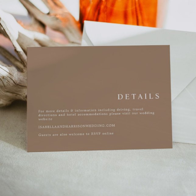 MIA Earth Tone Taupe Minimalist Boho Details Card (Creator Uploaded)