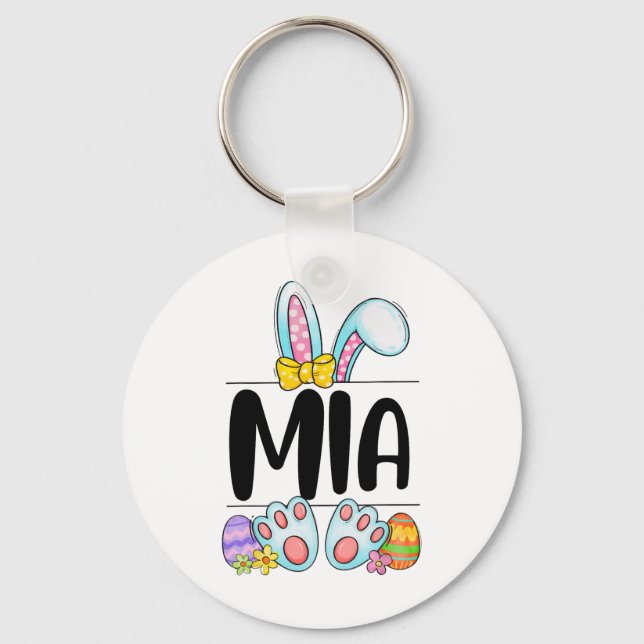 Mia Easter Bunny  Key Ring (Front)