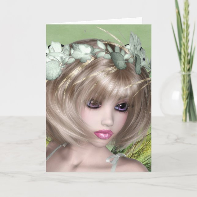 Mia Fairy Greetings Card (Front)