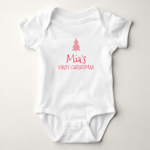 Mia First Christmas Baby 1st Xmas Name Outfit Bodysuit