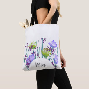 Mia Floral Monogram Tote Bag