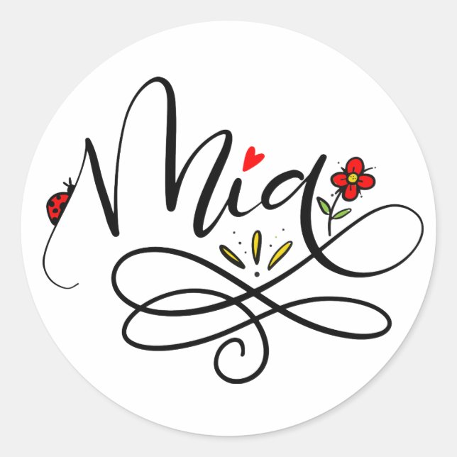 Mia, Hand Lettered Labels (Front)