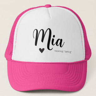 Mia Name Meaning Minimal Modern Script Cap Girls