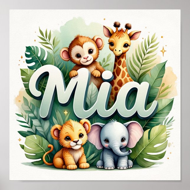Mia Safari Nursery Wall Art (Front)