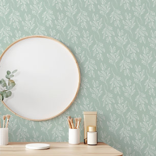 MIA Sage Green Flower Pattern Botanical Floral Wallpaper