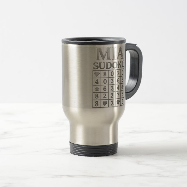 Mia sudoku travel mug (Front Right)