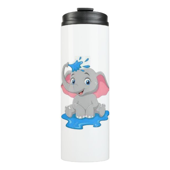 Mia The Baby Elephant Thermal Tumbler (Front)