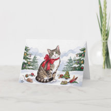 Mia the Festive Cat with Holiday Decor