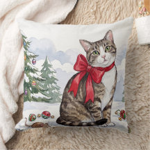 Mia the Festive Cat with Holiday Decor