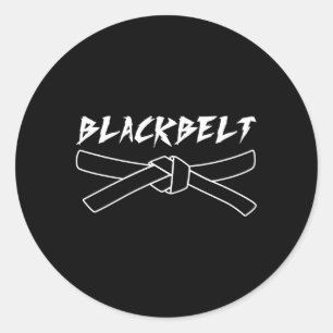 Mial Karate Black Belt Classic Round Sticker