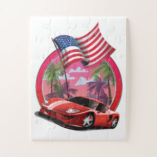 Miami 1990s Sports car Jigsaw Puzzle