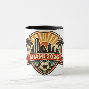 Miami 2026 World Cup Host City Sunset Vintage Art